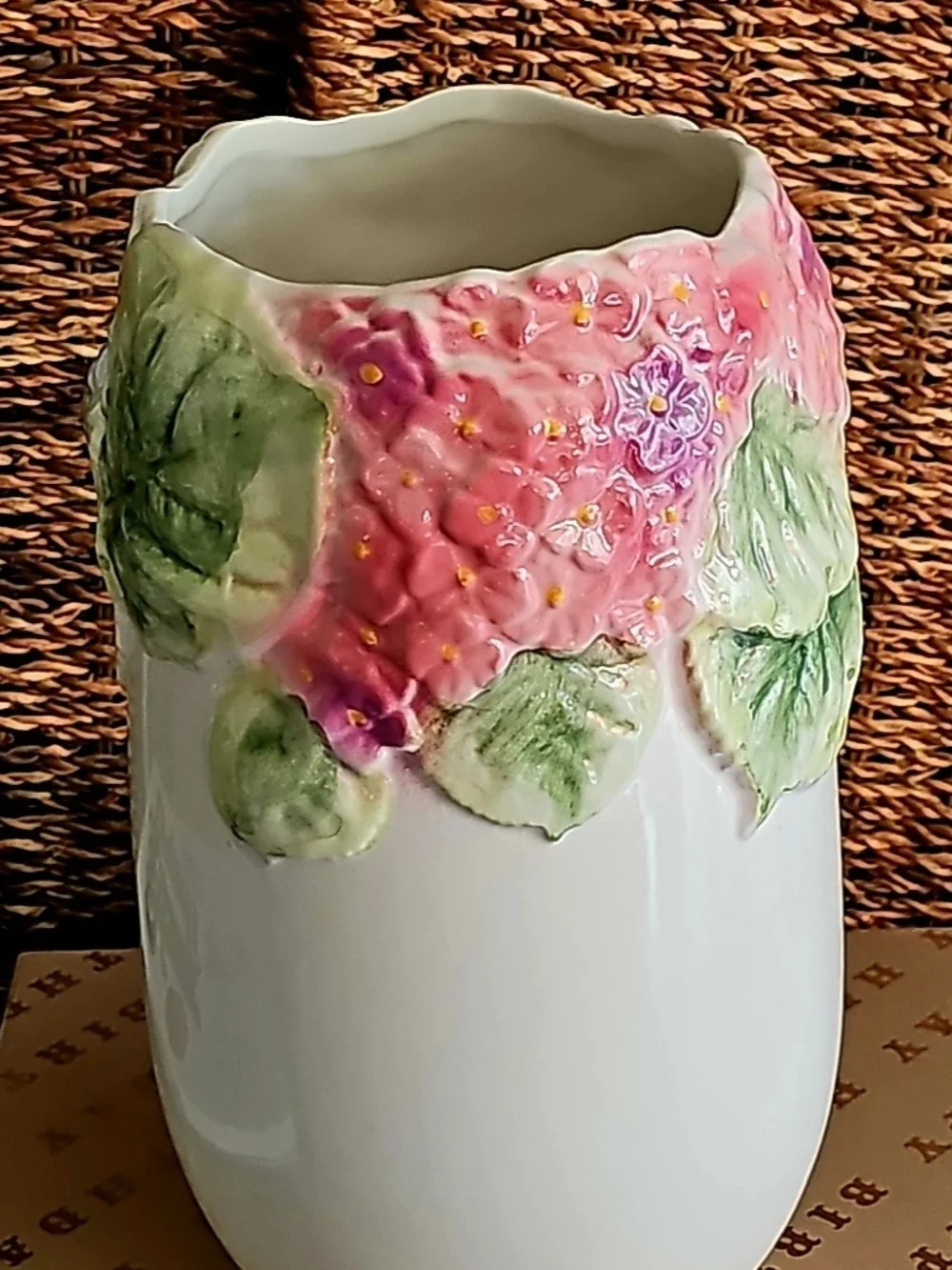Vintage Pier 1 Imports Portugal White Floral Ceramic 10